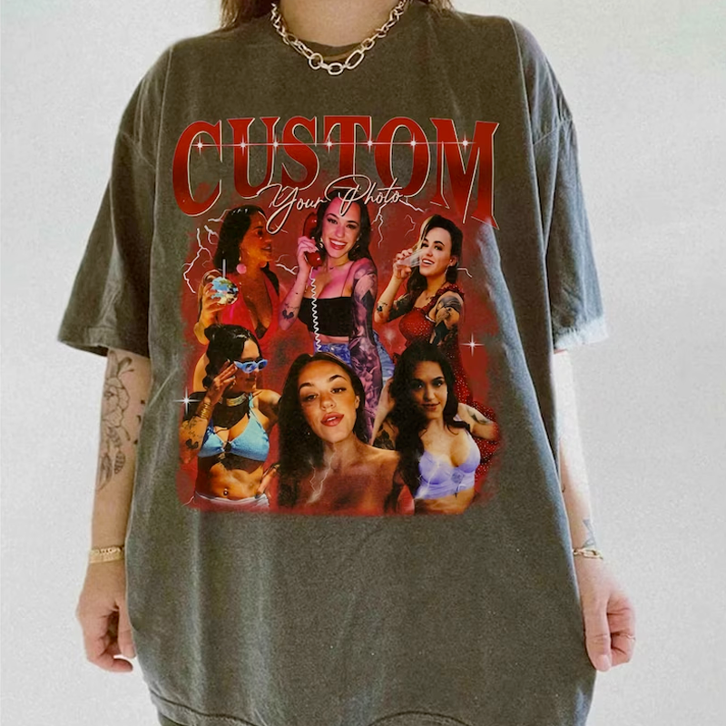 Camisa de rap vintage pirata personalizada Personaliza tus propias ideas fotográficas Regalo de San Valentín para ella/él