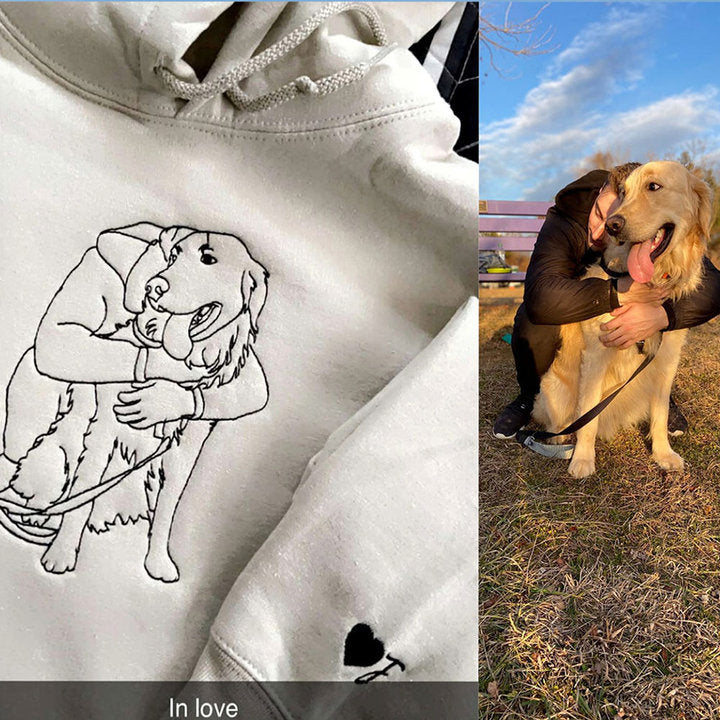 Personalisiertes besticktes Haustiergesicht und Haustiername Sweatshirt Hundeportrait bestickt Crewneck Haustierliebhaber Geschenk