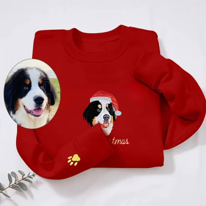 Personalisiertes Sweatshirt mit besticktem Haustiergesicht und Namen für Tierliebhaber