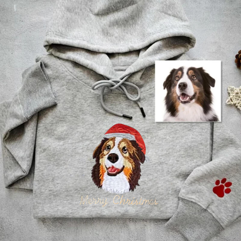 Personalisiertes Sweatshirt mit besticktem Haustiergesicht und Namen für Tierliebhaber