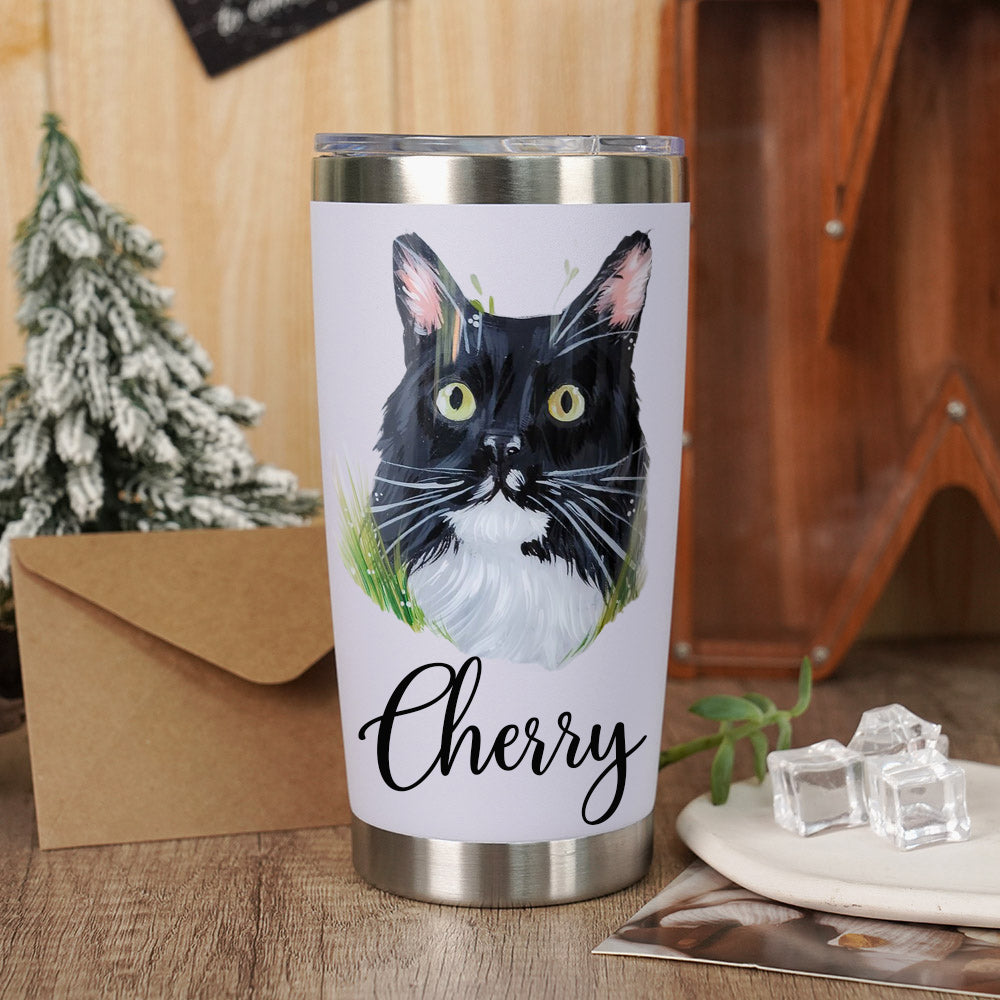 Personalized Pet Portrait Tumblers Birthday Valentines Anniversary Gift for Pet Lovers