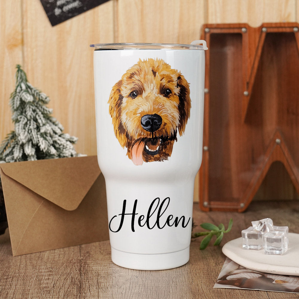 Personalized Pet Portrait Tumblers Birthday Valentines Anniversary Gift for Pet Lovers