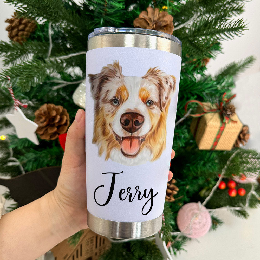 Personalized Pet Portrait Tumblers Birthday Valentines Anniversary Gift for Pet Lovers