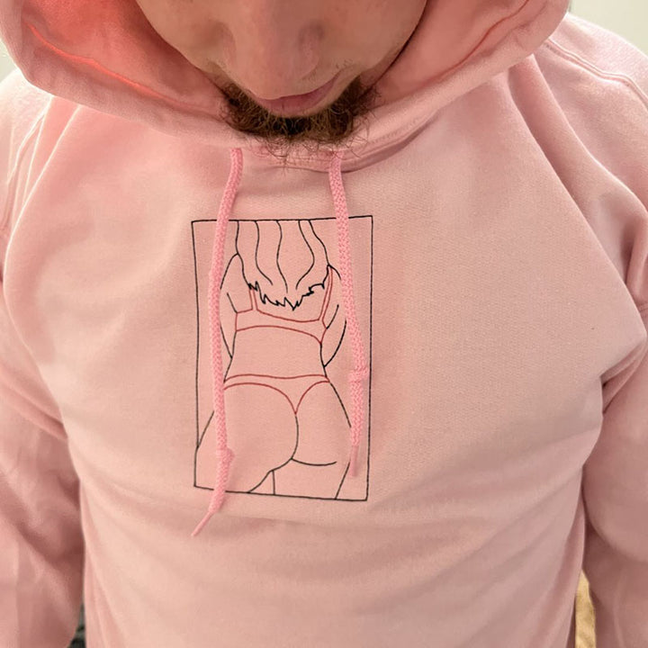 Benutzerdefinierte würzige bestickte Portrait Hoodie Crewneck Geschenk für Freund Ehemann