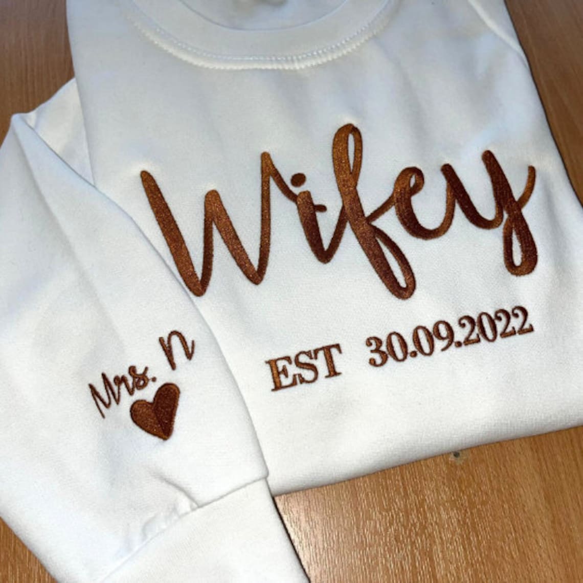 Personalizado bordado esposa marido año a juego pareja sudadera regalo de San Valentín