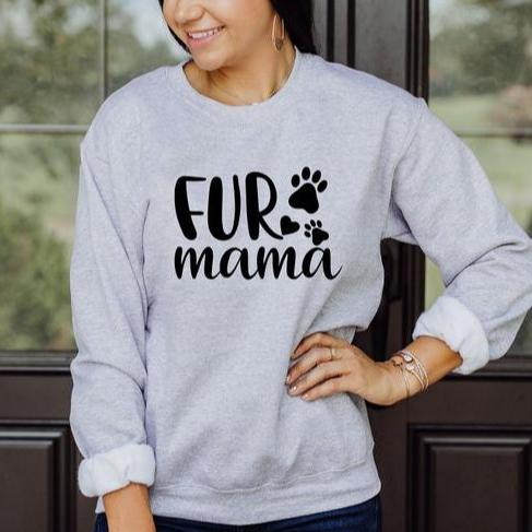 Personalisiertes Fur Mama Sweatshirt mit Tiernamen auf dem Ärmel Geschenk für Tierliebhaber