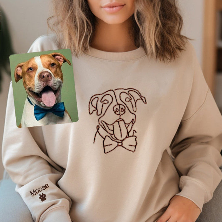 HEISSER VERKAUF!! Personalisierter bestickter Kapuzenpullover mit Haustierumriss als Geschenkidee für Tierliebhaber 