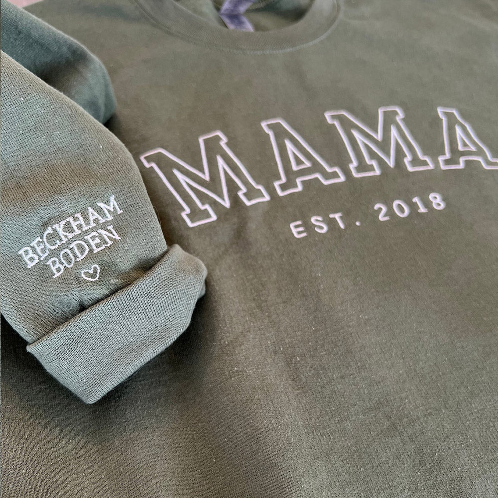 Personalisiertes Est Year Mama Besticktes Sweatshirt Geschenk für Mama