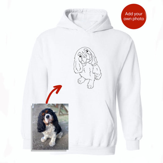 Personalisierter bestickter Kapuzenpullover mit Haustierportrait, Geschenk für Tierliebhaber