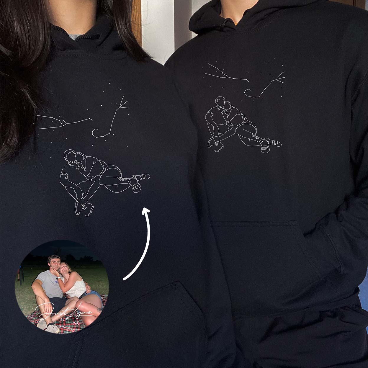 Sudadera con capucha bordada personalizada, regalos de amor para parejas, regalo familiar, regalo de aniversario