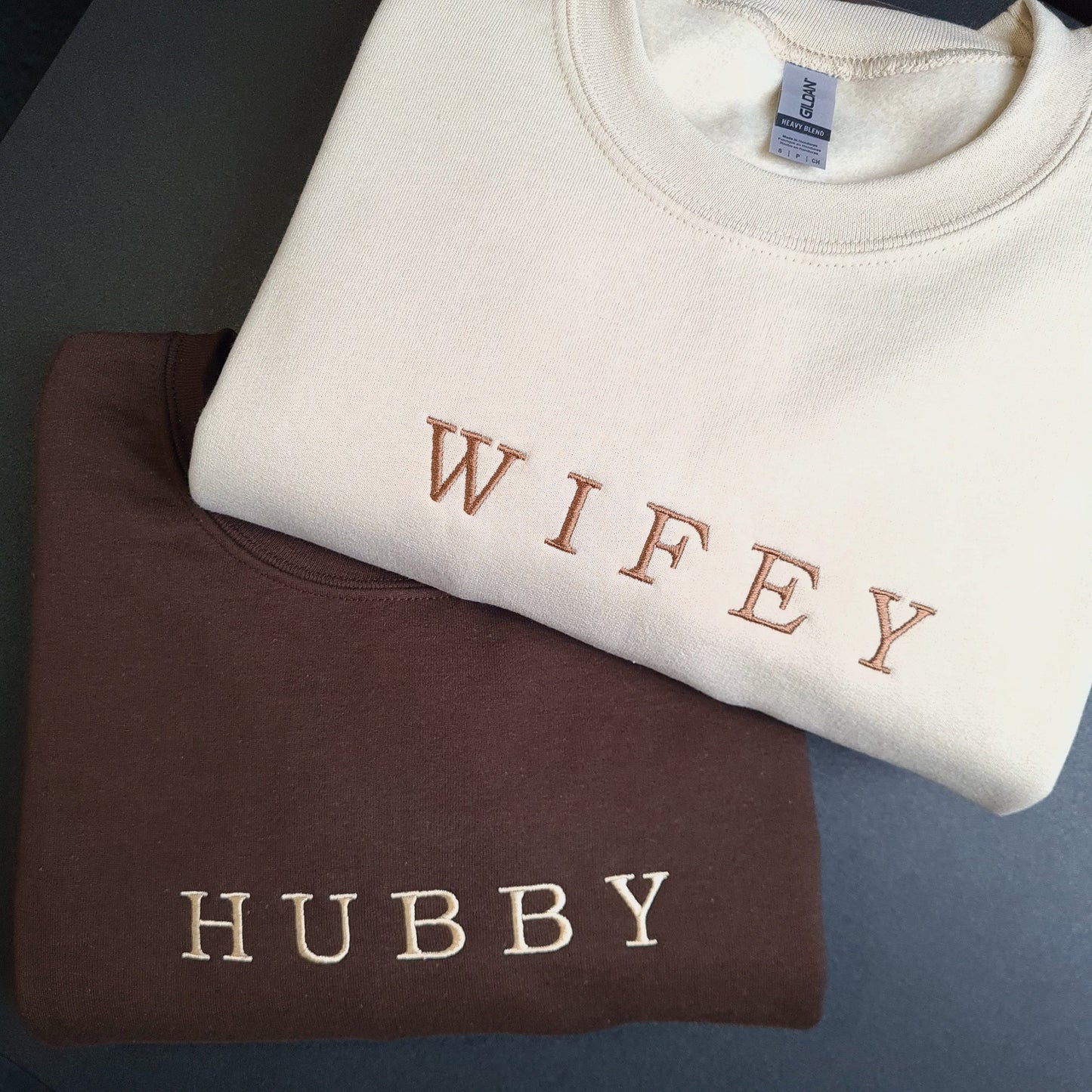 ¡Venta caliente! Año personalizado Wifey Hubby bordado sudadera de San Valentín a juego